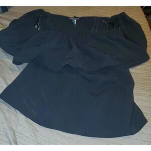 Alberto Makali black ruffle off the shoulder top XL